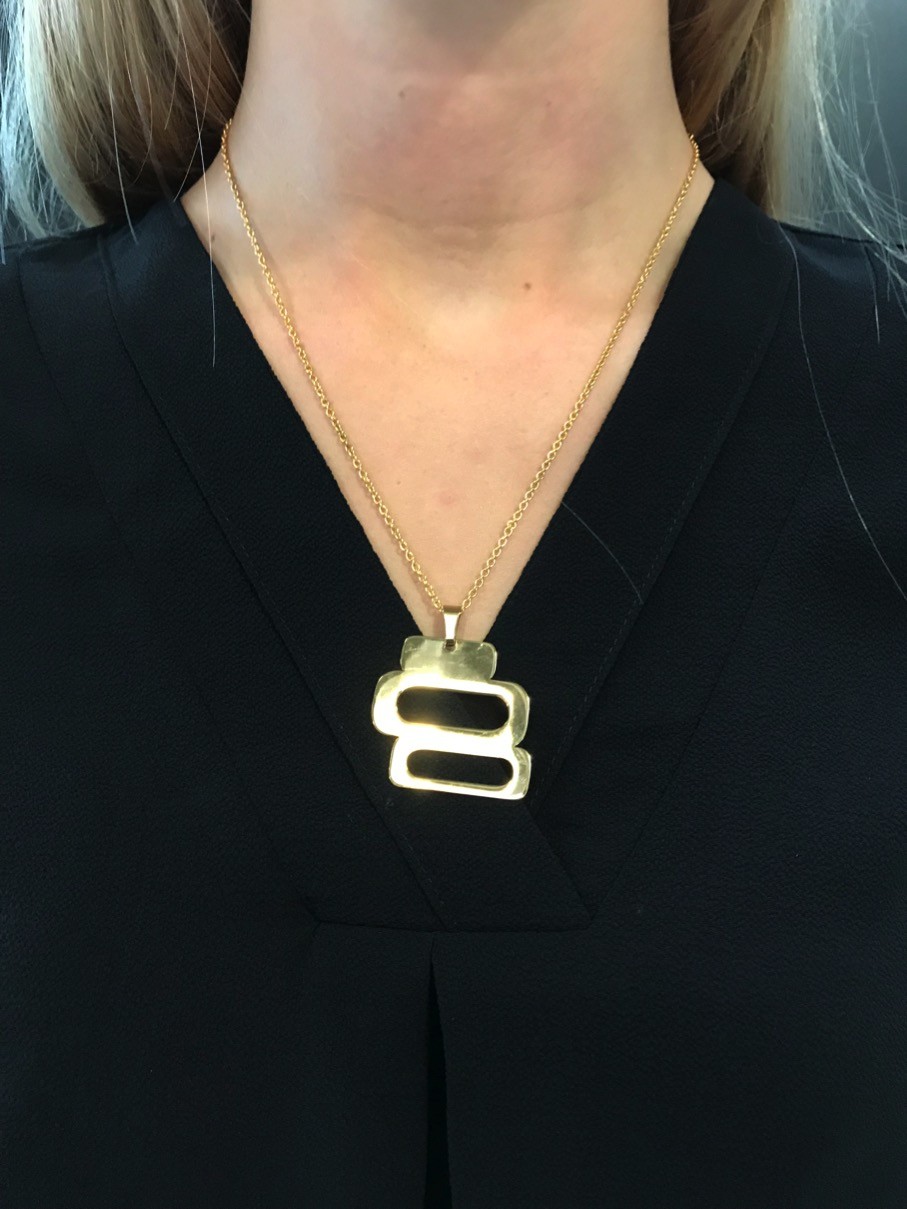 Collier Acier - Trois rectangles.