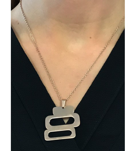 Collier Acier - 3 rectangles