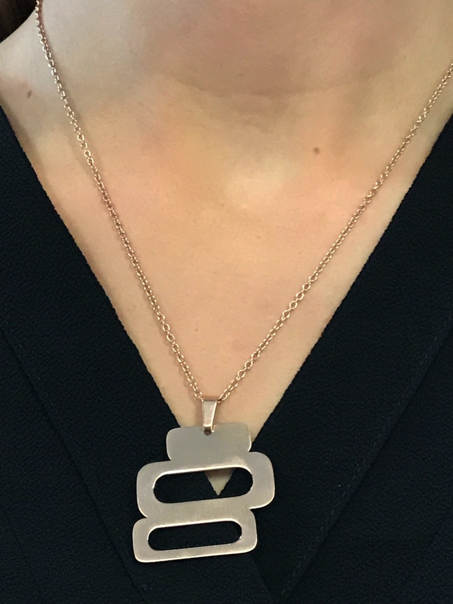 Collier Acier - Trois rectangles.