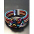 Bracelet aimant - Grappe de pierres sur multicordons cuir