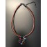 Collier - Grappe de pierres sur multicordons cuir