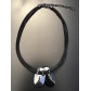 Collier - Ovales en métal sur cordon cuir