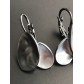 Earrings - Hammered oval charms.