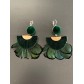 Earrings - 1/2 moon and feathers.