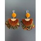 Earrings - 1/2 moon and feathers.