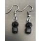 Earrings  - Round and square faceted beads.