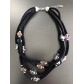 Necklace - Multi-strand velvet with faceted beads.