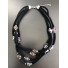 Collier - Velours multirangs avec perles facettes