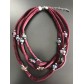 Necklace - Multi-strand velvet with faceted beads.