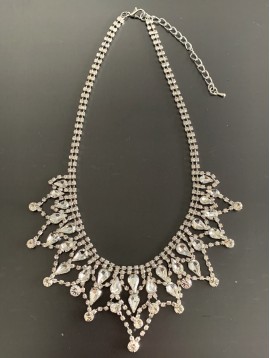 Necklace - Full rhinestones drops charms.