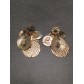Earrings - Various discs charms with shell and angel decoration.