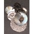 Boucles d'oreilles - Disques métaliques variés avec coquillage et pampille ange.