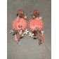 Earrings - Rose charm with various pendants beads, stars, shell and flower.