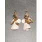 Earrings - Coin style disc charm with shells.