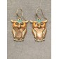 Boucles d'oreilles - Hibou en résine avec strass.