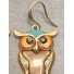 Earrings - Owl resin charm with rhinestones.