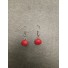 Earrings - Plain color faceted bead charm.