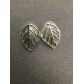 Earrings - Painted open work leaf charm.