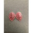 Earrings - Painted open work leaf charm.