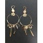Earrings - Hoop ring with various charms.