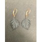 Earrings - Matte feather charm.