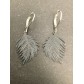 Earrings - Matte feather charm.