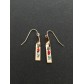 Earrings - Twisted rod charm with coloured beads.