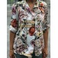 Tunique chemise imprimé fleurs et chaines