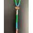 Collier Long -  Anneau avec perles couleurs et plume métal