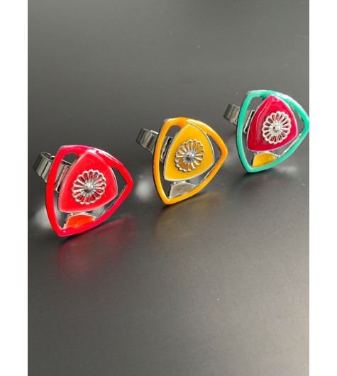Bague éla - Ovale résine sertie