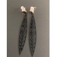 Boucles d'oreilles - Longue feuille style filigrane.