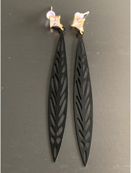 Boucles d'oreilles - Longue feuille style filigrane.