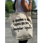 Sac porté épaule tote bag "le shopping a ses raisons que mon banquier"