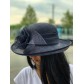 Chapeau sisal relevé grosse fleur