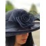 Chapeau sisal relevé grosse fleur