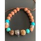 Bracelet - Lien serrage cordon avec perles bois et pierres