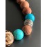 Bracelet - Lien serrage cordon avec perles bois et pierres