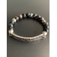 Bracelet éla - Barrette métal vieilli et perles pierres/métal