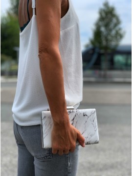 Sac habillé minaudière effet façon marbre