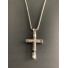 Collier Acier - Croix sur chaine longue