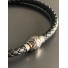 Bracelet Acier Aimant - Tresse cuir et boule aimant avec motif