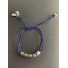 Bracelet Acier - 5 Perles cubes/rondelles sur cordon et lien serrage