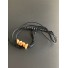 Bracelet - Lien serrage cordon avec perles rondes et 1/2 lune