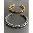 Bracelet - Jonc ouvert style chaine en métal rigide