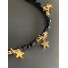 Bracelet Acier - Lien serrage cordon avec étoiles et pompons fils