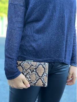 Sac habillé minaudière façon python