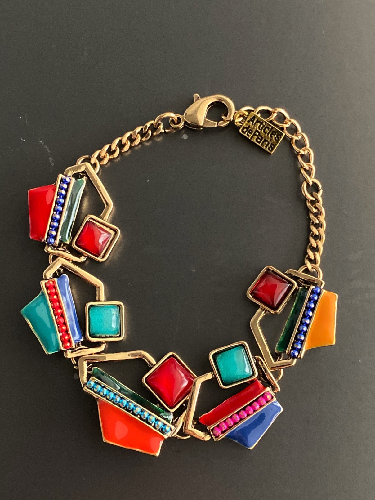 Bracelet - Formes diverses émail et strass