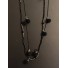 Collier Long - 2 Rangs avec perles facettes/pompons boules