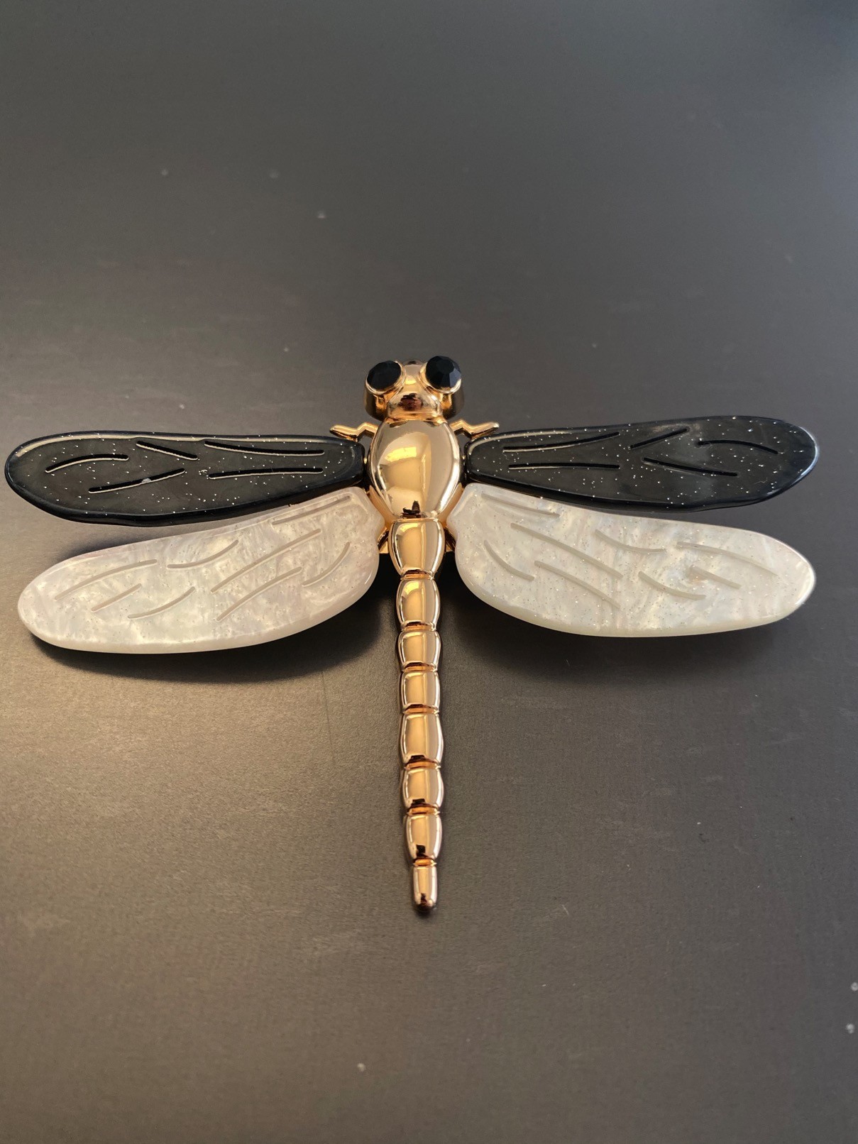Broche - Libellule ailes en résine et corps métal