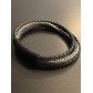 Bracelet Acier Aimant - 2 Tresses cuir et 1 rang métal